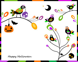 Image showing halloween card with crows