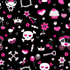 Image showing aggressive style princess seamless pattern