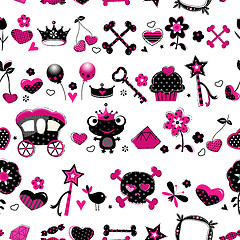 Image showing aggressive style princess seamless pattern