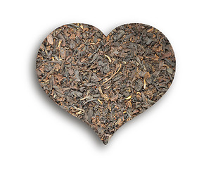 Image showing Heart of black tea