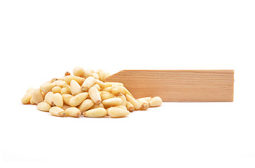 Image showing Pine nuts on white