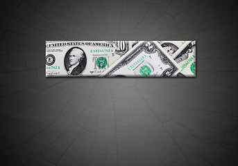 Image showing strip from dollars on the gradient dark background