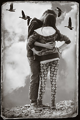 Image showing Vintage photo of young couple 