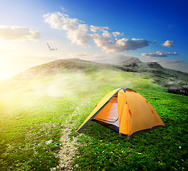 Image showing Tent in valley