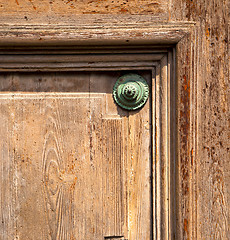 Image showing  knocker in a  door curch   italy  varese lonate pozzolo