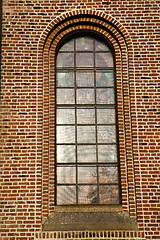 Image showing rose window  italy  lombardy     in  the turbigo old   church   