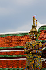 Image showing  thailand asia   in  bangkok rain  temple abstract cross demon w