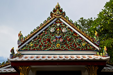 Image showing bangkok in the temple  thailand abstract cross colors roof  plan