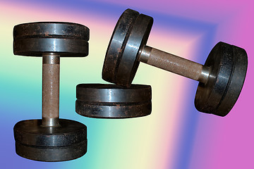 Image showing two dumbbells