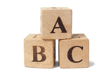 Image showing Wooden blocks with ABC letters