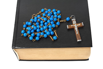 Image showing Rosary and holy bible