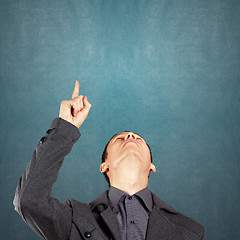 Image showing Businessman Looking Upwards