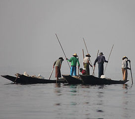 Image showing Fishing on Inle Lake