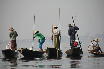 Image showing Fishing on Inle Lake