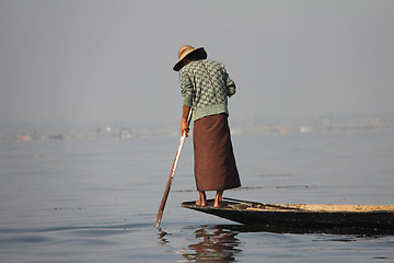 Image showing Fishing on Inle Lake