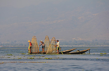 Image showing Fishing on Inle Lake