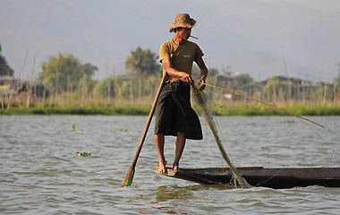 Image showing Fishing on Inle Lake