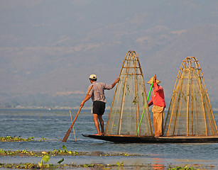 Image showing Fishing on Inle Lake