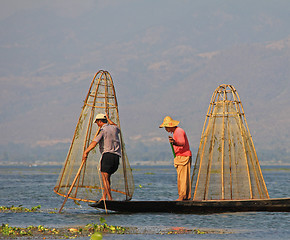 Image showing Fishing on Inle Lake