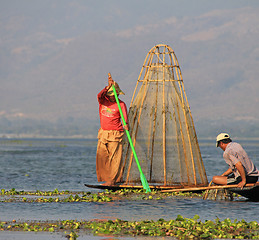 Image showing Fishing on Inle Lake