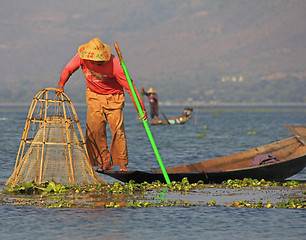 Image showing Fishing on Inle Lake