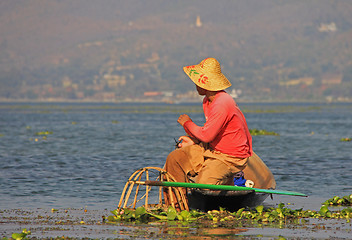 Image showing Fishing on Inle Lake