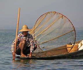 Image showing Fishing on Inle Lake