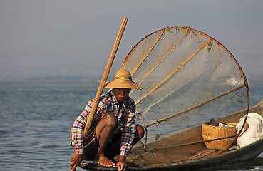 Image showing Fishing on Inle Lake