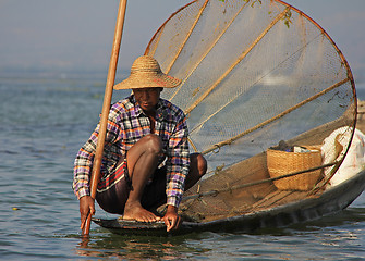 Image showing Fishing on Inle Lake