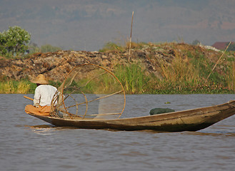 Image showing Fishing on Inle Lake