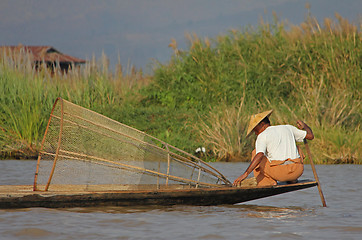 Image showing Fishing on Inle Lake