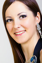 Image showing portrait of smiling girl dancer. studio