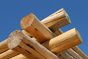 Image showing log home construction detail