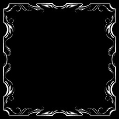 Image showing Vector floral white frame on a black background