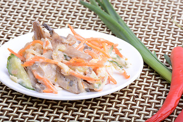 Image showing fresh salad on white plate