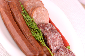 Image showing slices of salame from tuscany