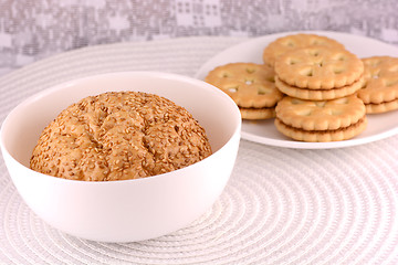 Image showing sweet cake on white plate