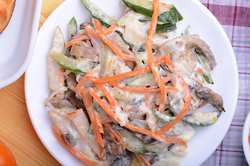 Image showing tasty salad on white plate