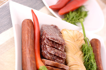 Image showing slices of salame from tuscany