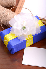 Image showing gift box with flowers