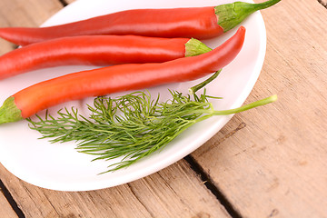 Image showing a lot of pepper on white plate