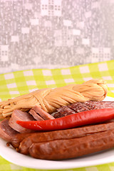 Image showing slices of salame from tuscany