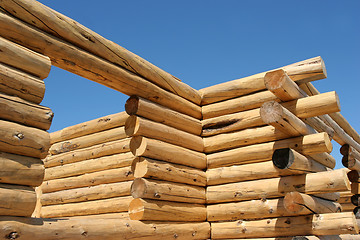 Image showing log home construction