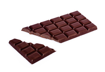 Image showing chocolate bar with broken bit