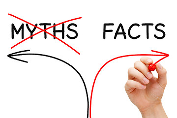 Image showing Myths Facts Arrows Concept