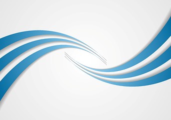 Image showing Abstract blue wavy design