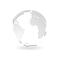 Image showing Grey 3d outline globe design