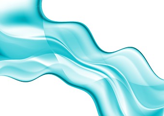 Image showing Abstract blue cyan vector waves