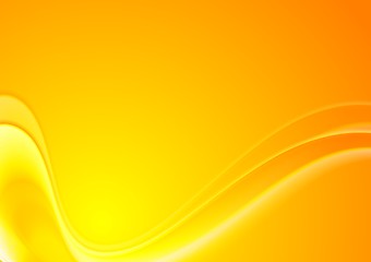 Image showing Abstract yellow orange wavy vector background