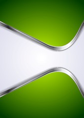 Image showing Green vector background with abstract metal waves